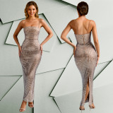 Women's Fashion Beaded Sexy Strap Bodycon Dress