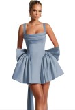 Formal Party Satin Strap Mini Dress Birthday Party Dress（Processing time need 3-6 days）