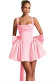Formal Party Satin Strap Mini Dress Birthday Party Dress（Processing time need 3-6 days）