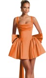 Formal Party Satin Strap Mini Dress Birthday Party Dress（Processing time need 3-6 days）
