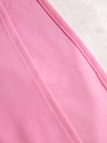 Women's Casual Solid Long Sleeve Slim Side Slit Bodycon Dress