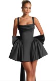 Formal Party Satin Strap Mini Dress Birthday Party Dress（Processing time need 3-6 days）