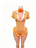 Summer Crochet Knitting Ruffle Turmdown Collar Romper