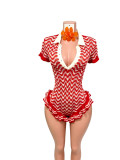 Summer Crochet Knitting Ruffle Turmdown Collar Romper