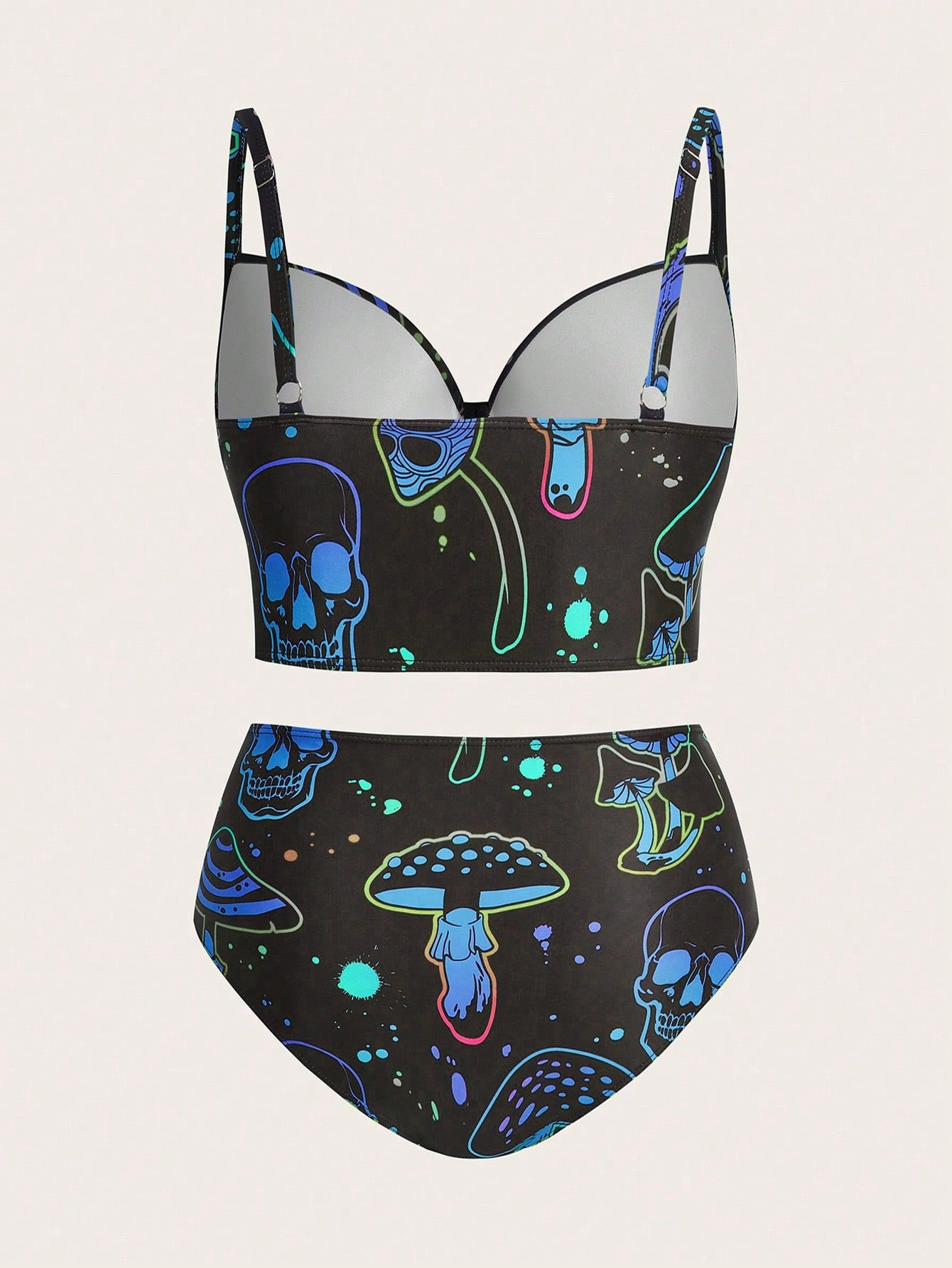 Plus Size Printed Two-Piece Bikini Swimsuit