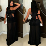 Women Sexy Mesh See-Through Bodycon Dress
