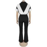 Women Casual Short-Sleeve Top and Pants Two-Piece Set