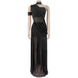 Women Sexy Mesh See-Through Bodycon Dress