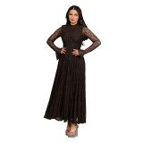 Women Sexy Lace See-Through Shimmering Dress