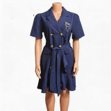 Women summer ruffled irregular dress