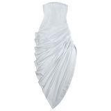 Women Sexy Off-Shoulder Strapless Pleated Bodycon Dress