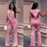 Women Sexy Backless Bodycon Jumpsuit