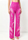 Women rhinestone feather Casual wide-leg Pant