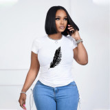 Women Casual Short Sleeve Printed Top