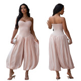 Women Sexy Strapless Jumpsuit