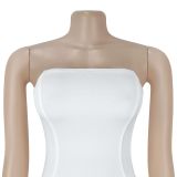 Women Sexy Off-Shoulder Strapless Pleated Bodycon Dress