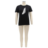 Women Casual Short Sleeve Printed Top