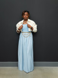 Women Summer Casual Chiffon Wide-Leg Jumpsuit