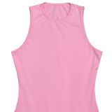 Women Elegant Round Neck Sleeveless Dress