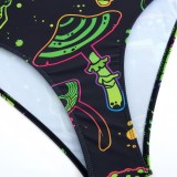 Plus Size Women Printed Sexy Bikini Two-Piece Swimwear
