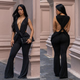 Women Sexy Backless Bodycon Jumpsuit