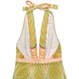 Women Summer Casual Print V-Neck Backless Dress