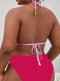 Plus Size Women Summer Halter Neck Top Beach Holidays Bikini Swimwear