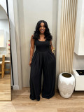 Women Summer Casual Chiffon Wide-Leg Jumpsuit