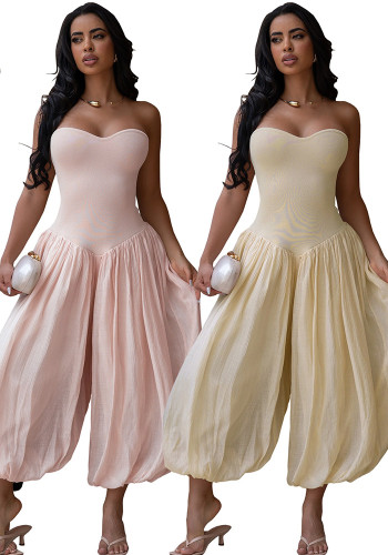 Women Sexy Strapless Jumpsuit