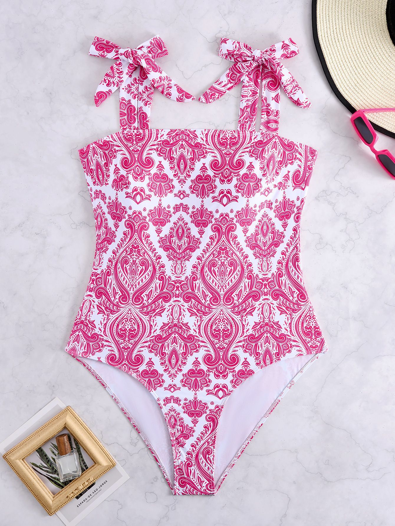 Plus Size Floral Print One-Piece Swimsuit