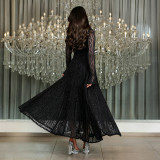 Women Sexy Lace See-Through Shimmering Dress