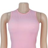 Women Elegant Round Neck Sleeveless Dress