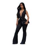 Women Sexy Backless Bodycon Jumpsuit