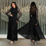 Women Sexy Lace See-Through Shimmering Dress