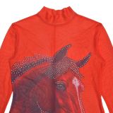 Women Sexy Mesh Print Beaded Dress