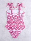 Plus Size Women Floral Print One-Piece Swimwear