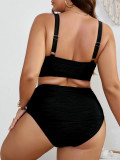 Plus Size Women V-Neck Sexy Two-Piece Swimwear