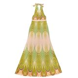 Women Summer Casual Print V-Neck Backless Dress