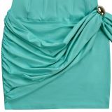 Women Sexy Strapless Backless Ribbon Dress