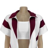 Women Casual Short-Sleeve Top and Pants Two-Piece Set