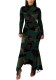 Women Autumn/Winter Camouflage Print Long Sleeve Knitting Fishtail Bodycon Dress