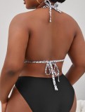 Plus Size Women Summer Halter Neck Top Beach Holidays Bikini Swimwear