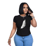 Women Casual Short Sleeve Printed Top