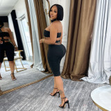 Women Sexy Off-Shoulder Beaded Halter Neck Jumpsuit