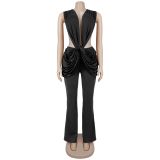Women Sexy Backless Bodycon Jumpsuit