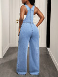 Women Casual Denim Jumpsuit