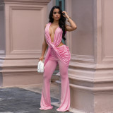 Women Sexy Backless Bodycon Jumpsuit