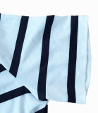 Women Casual Striped Round Neck Short Sleeve Slit Dress