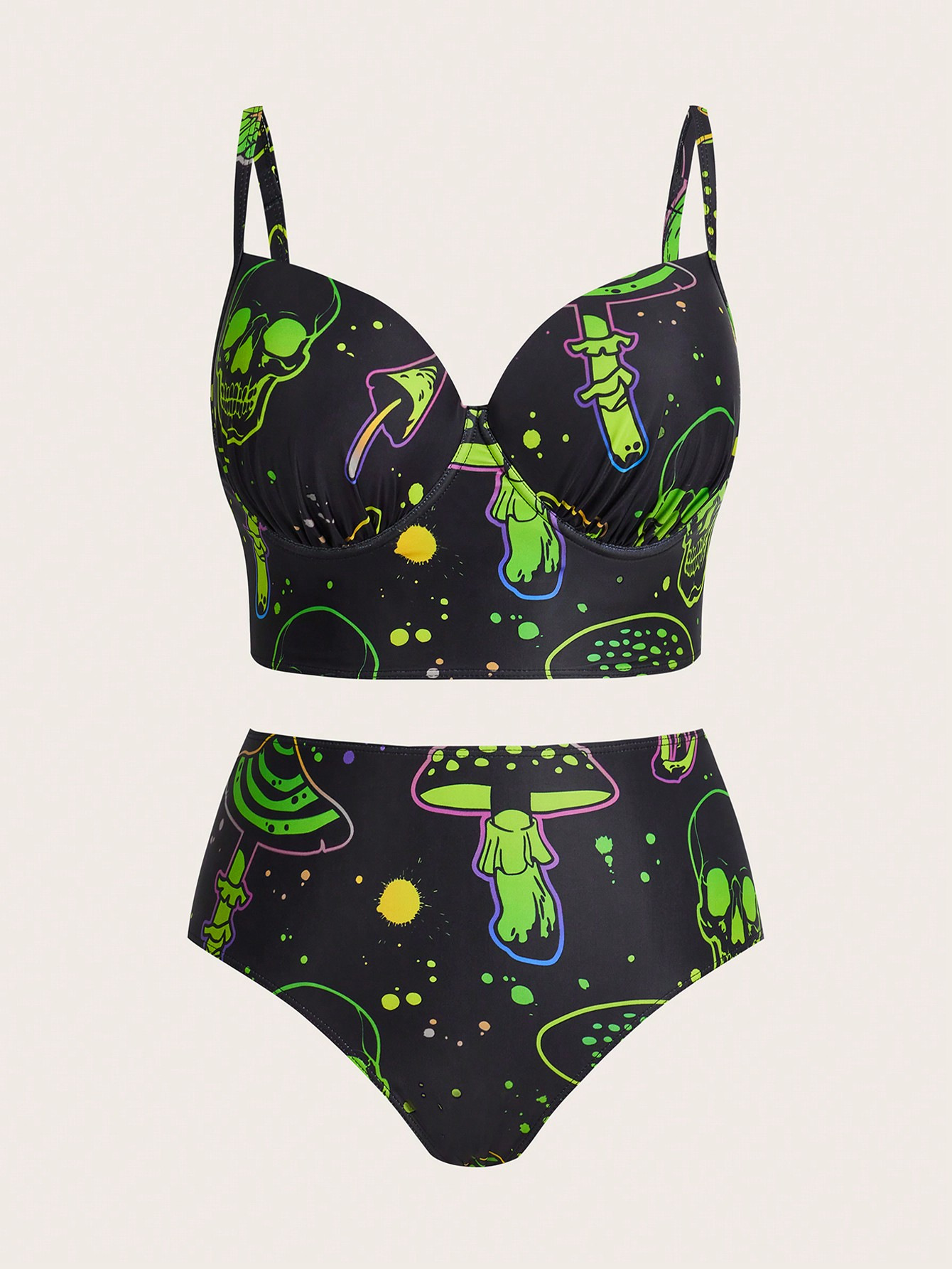 Plus Size Printed Two-Piece Bikini Swimsuit