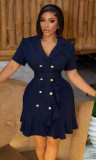 Women summer ruffled irregular dress